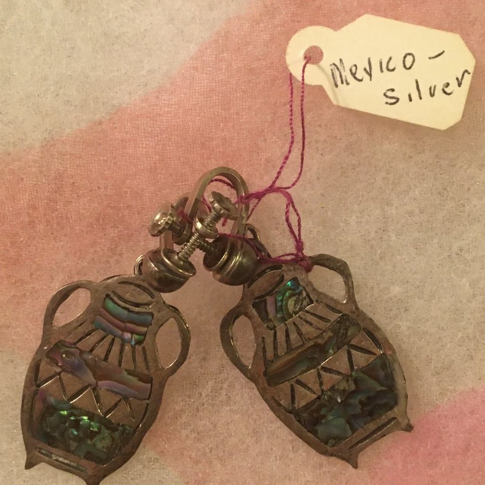 Screwback Silver Earrings Mexico